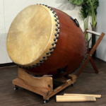 和太鼓 長太鼓 欅胴系 無垢削り出し 両面張り 並鋲 無垢材